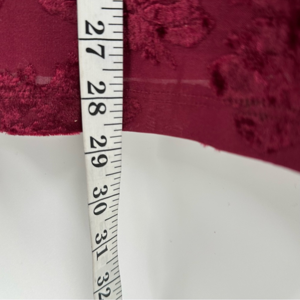 Catherines Red Moroon 3/4 Sleeve Burnout Crushed Velvet Tunic 1X/18-20 Holidays - Picture 8 of 13